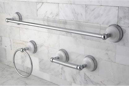 Kingston Brass BAK111148C Victorian 3-Piece 24-Inch Towel Bar Bathroom Accessory Set in Polished Chrome