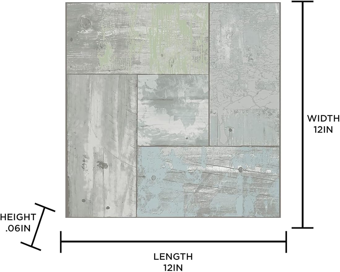 FloorPops FP3290 Boardwalk Peel & Stick Floor Tiles, Grey