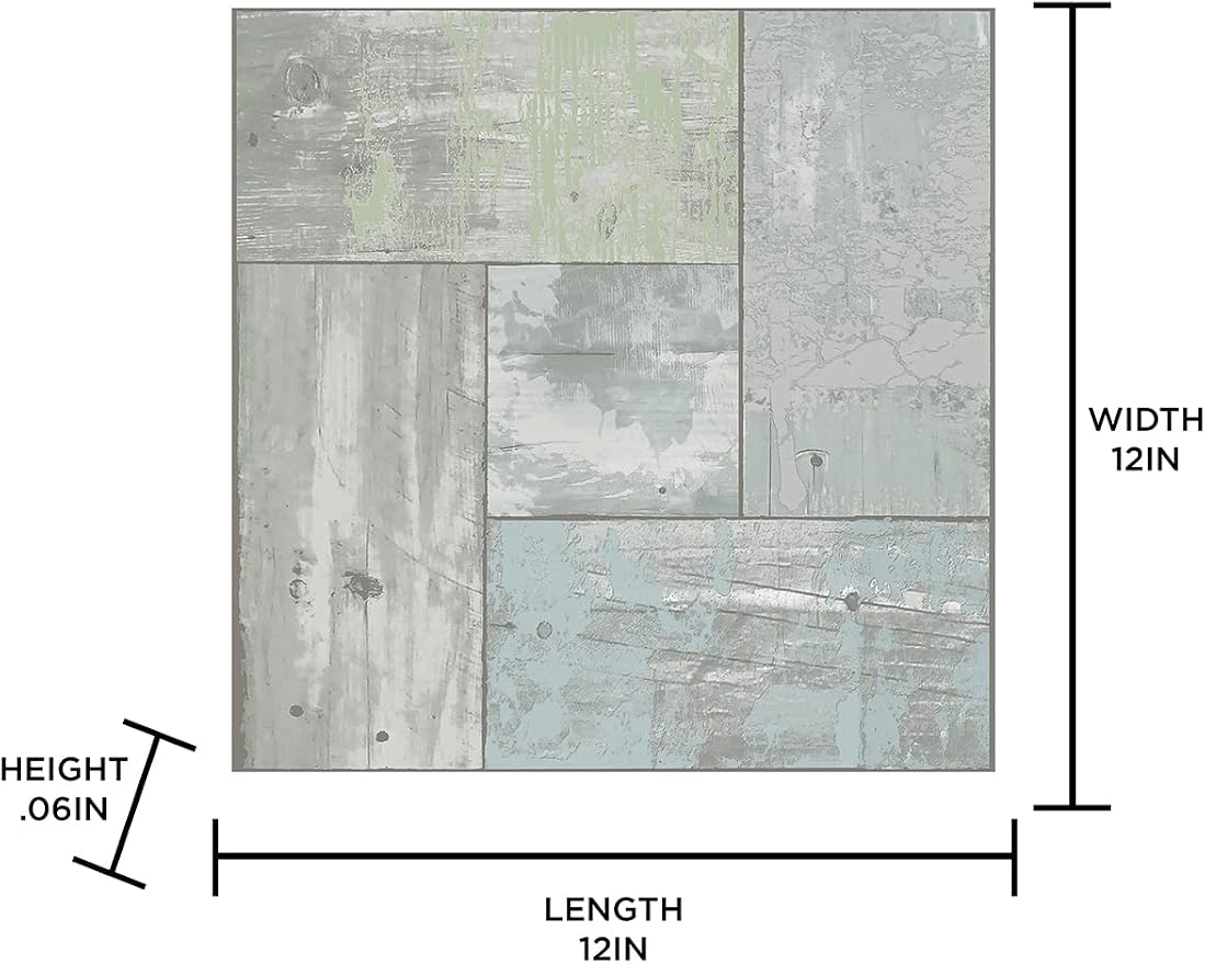 FloorPops FP3290 Boardwalk Peel & Stick Floor Tiles, Grey (Pack of 2)