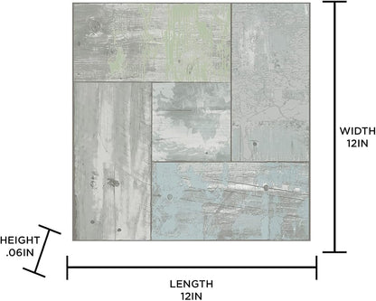 FloorPops FP3290 Boardwalk Peel & Stick Floor Tiles, Grey (Pack of 2)