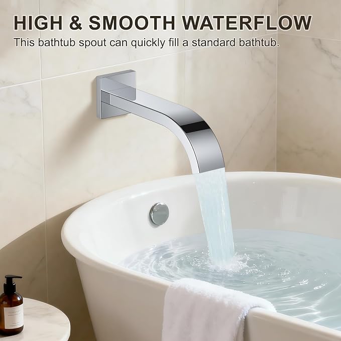 Chrome Shower System with Tub Spout, Ceiling Mounted Bathtub Shower Faucet Set, 12" Rainfall Shower Head and Handheld Shower Combo, High Pressure Shower Fixtures Set with Rough-in Valve