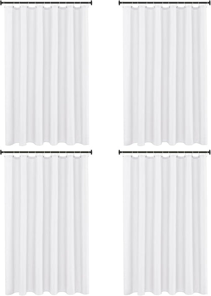 Biscaynebay Fabric Shower Curtain Liner 72x72 Inch-4 Packs White Water Resistant Bathroom Curtains-Hotel Soild Polyester Shower Liners Washable with Magnets