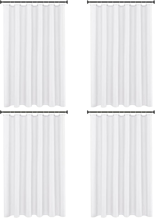 Biscaynebay Fabric Shower Curtain Liner 72x72 Inch-4 Packs White Water Resistant Bathroom Curtains-Hotel Soild Polyester Shower Liners Washable with Magnets