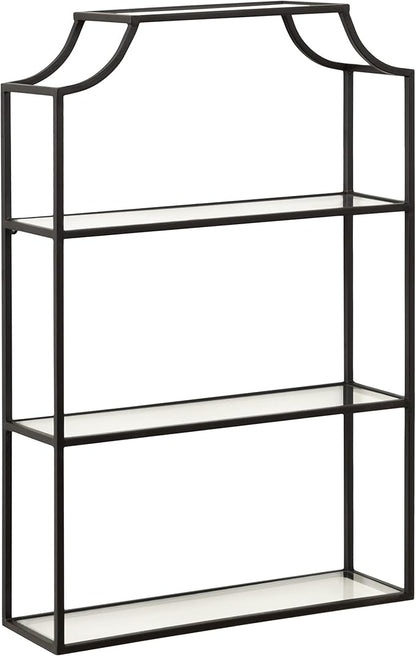 Kate and Laurel Ciel 3 Tiered Wall Shelf, 20 x 30, Black, Decorative Floating Shelf Storage and Wall Organizer