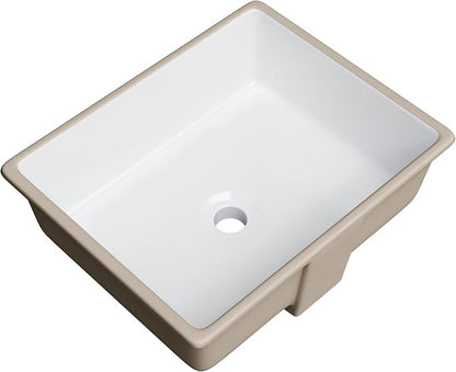 Miseno MNO1713RU 20" X 16" Rectangular Undermount Bathroom Sink with Rear Overflow - Bright White