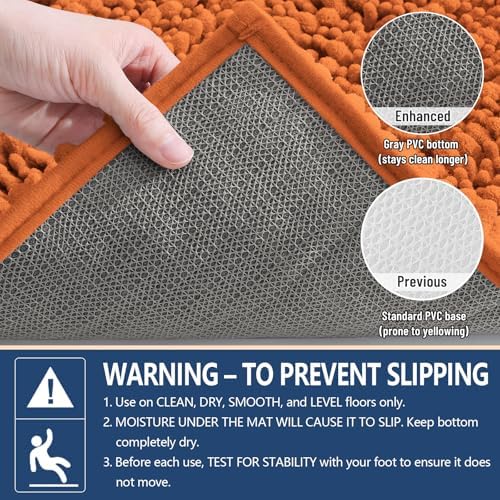 Arotive Bathroom Rugs Mat 34x21, Soft Absorbent Chenille Shaggy Bath Mat