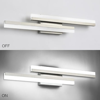 PRESDE 24 Inch LED Vanity Light Brushed Nickel Bathroom Light Fixtures Over Mirror Modern Bath Lighting Bar 5CCT