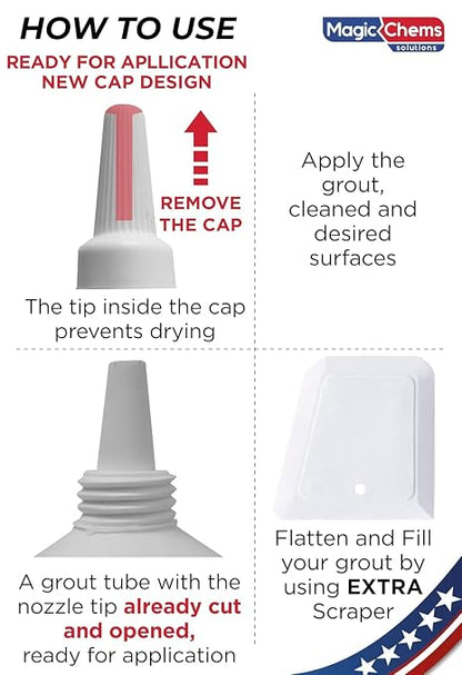 Tile Grout Repair, Black 8.8 oz/250gr. Fast Drying Grout Repair Kit, Grout Filler Tube Repair Kit, Tile Grout Paint, Grout Sealer Restore and Renew Bathroom Floor, Tile Gaps, Joints, Lines