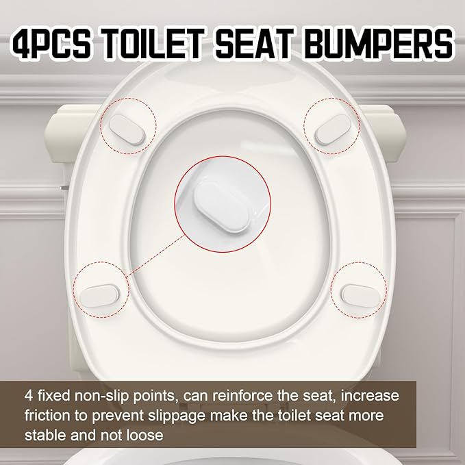 Round(Standard) Toilet Seat, Quick-Attach Hardware Metal Hinges, Heavy Duty, Slow Soft and Quiet Close, Durable and Sturdy, Easy to clean, Fits Round(Standard) Toilets, Almond/Bone(16.5″)