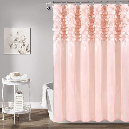 Lush Decor Lillian Shower Curtain Single 72" W x 72" L Blush - Pink Shower Curtains for Bathroom - Bathroom Curtain - Glam Bathroom Decor