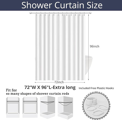 Nautical Coastal Shower Curtain, Blue Pink Ocean Beach Seashell Starfish Themed Bathroom Curtain Waterproof Fabric Machine Washable with Hooks, 72" Wx96 L