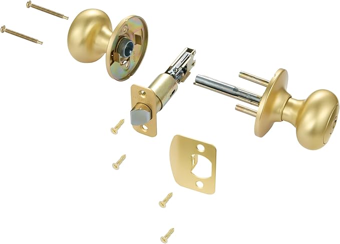 Design House 726968 Cambridge Privacy Bed and Bath Door Knob Satin Gold