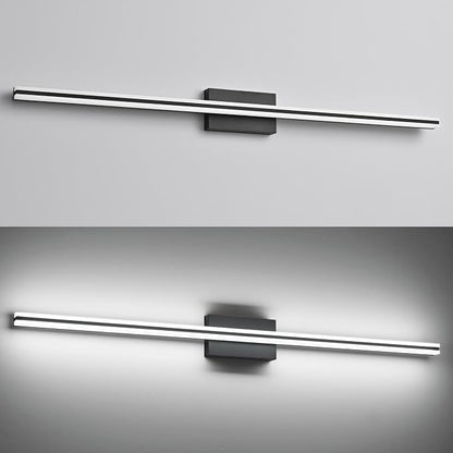 SOLFART Vanity Lighting Fixtures 48 Inch Modern Black Bathroom Vanity Lights Over Mirror 6000K ND 28W