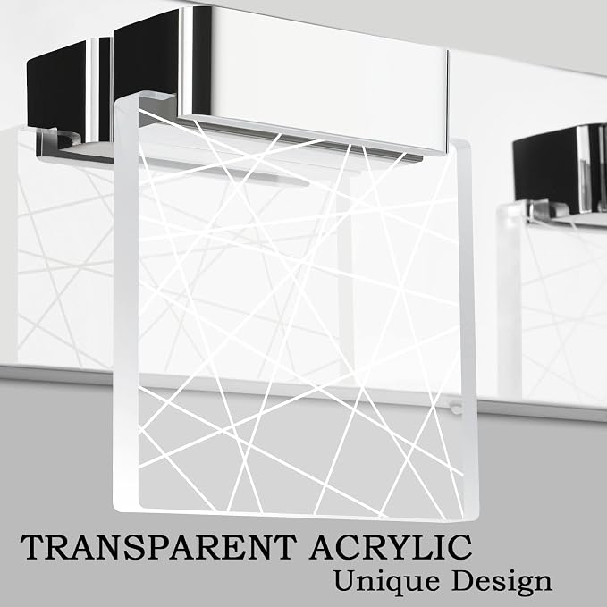 Aipsun Modern Bathroom Vanity Light 3 Light Stainless Steel Chrome Vanity Lighting Fixtures LED Bathroom Lights 6000K