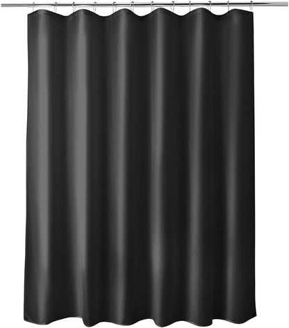 Titanker Fabric Shower Curtain Liner Washable with 2 Magnets, 70 x 72 Inches, Waterproof, Soft Fabric, Lightweight Polyester, Black