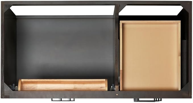 ARIEL Hepburn 42-inch Bathroom Vanity Base Cabinet,Solid Wood, 2 Soft Closing Doors, 5 Dovetail Drawers, Brown Oak