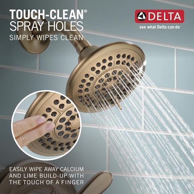 Delta Lahara 14 Series 5-Setting Shower Faucet Set, Brushed Gold Shower Head and Handle Set, Valve Trim Kit, Champagne Bronze T14238-CZ (Valve Not Included)