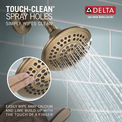 Delta Lahara 14 Series 5-Setting Shower Faucet Set, Brushed Gold Shower Head and Handle Set, Valve Trim Kit, Champagne Bronze T14238-CZ (Valve Not Included)
