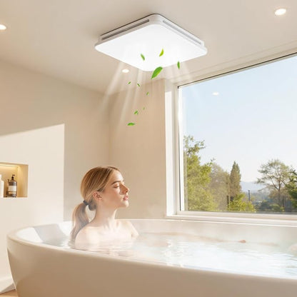 VEVOR Bathroom Exhaust Fan with LED Light, 80 CFM 4000K Bathroom Vent, 1.5 Sones Low-Noise, Premium Motor Ceiling Fan for Laundry Room, Storage Room, Home Ventilation, White