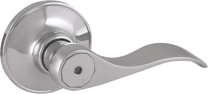 Design House Springdale Polished Chrome Door Handle - Privacy Door Levers for Bedrooms and Bathrooms, Interior Door Handles, 779009