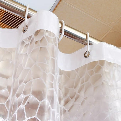 AooHome 54x72 Inch Stall Shower Curtain Liner, EVA 3D Water Cube Narrow Shower Curtain, Water Repellent Shower Liner, Heavy Duty, Semi Transparent