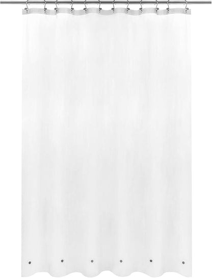 Barossa Design Extra Long Shower Curtain Liner with 6 Magnets - 72" x 84" XL, Waterproof PEVA Shower Liner for Bathroom, PVC Free, Metal Grommets - Frost, 72x84