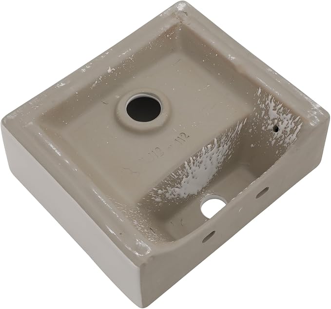Lordear 13.6"x11.6" Floating Wall Mounted Bathroom Sink White Ceramic Glossy White Small Tiny Room Cloakroom Sinks, 13.6X11.6x4.85 Inch