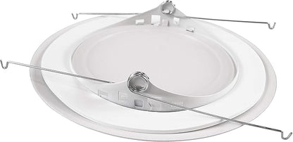 NICOR Lighting 6 inch White Recessed Shower Trim with Glass Fresnel Lens (17502)