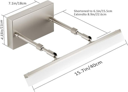 Aipsun Brushed Nickel Vanity Light 16 inch Modern Wall Sconces Adjustable LED Bathroom Light Fixtures Over Mirror Rotatable Vanity Lighting 5500K