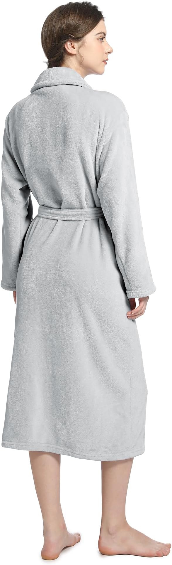 Fluffy Soft Robes for Women, Warm Fleece Womens Robe, Cozy Bathrobe | Plush Bathrobe for Women, Long Fuzzy Lightweight Bath Robe with Pockets for Shower Spa Hotel House Pool