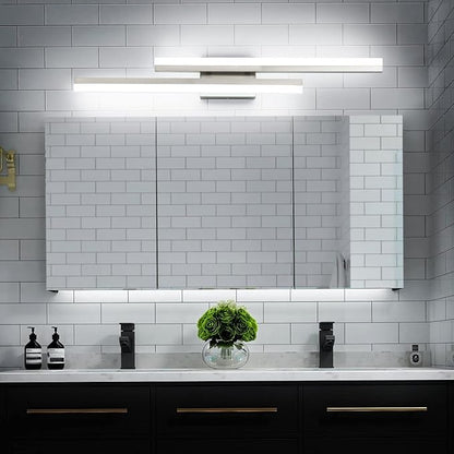 PRESDE 32 Inch LED Bathroom Vanity Light Bar, Modern Brushed Nickel Bath Lighting Fixture Over Mirror Dimmable