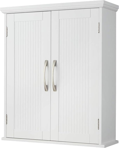 Teamson Home Newport Removable Wall Cabinet with Double Doors- White