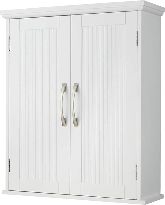 Teamson Home Newport Removable Wall Cabinet with Double Doors- White
