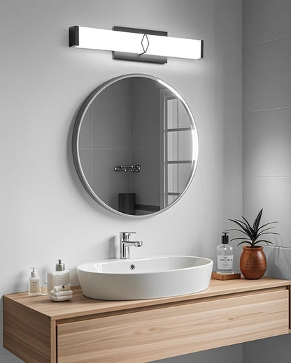 LED Bathroom Vanity Light,16inch Dimmable,20W 2000LM,5700K,ETL,BK | Integrated LED Modern Bathroom Light Fixtures,Matte Black Vanity Lighting Fixture Over Mirror,Wall Lights,ETL Certified