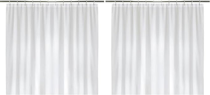 LiBa Bathroom Shower Curtain - Waterproof Plastic Shower Curtain Premium PEVA Non-Toxic with Rust Proof Grommets White 10G Heavy Duty Bathroom Accessories 72x72 (Pack of 2)