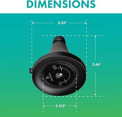 Niagara Conservation N3915MB Earth Luxe 3-Spray with 1.5 GPM 3.35-in. Wall Mount Adjustable Fixed Shower Head in Matte Black, 1-Pack | Bathroom Shower Head Sprayer with Pressure Compensation