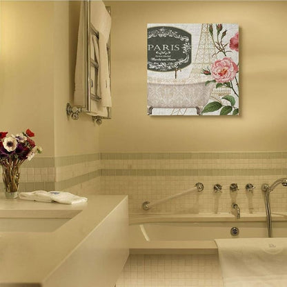 Stupell Industries 'Paris Flower Market Bath Tub'| Canvas Art | Stupell Industries | 30 x 30 Inches, Easy to Hang and Sturdy, Made in USA, by Kim Allen