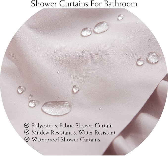 Mauve Shower Curtain for Bathroom, 72 W x 84 H, Cascading Tiered Ruffles | Coquette Feminine Aesthetic, 72x84, Soft Microfiber Fabric, 12 Hooks Inclouded, Machine Washable, Apartment Bathroom Upgrade