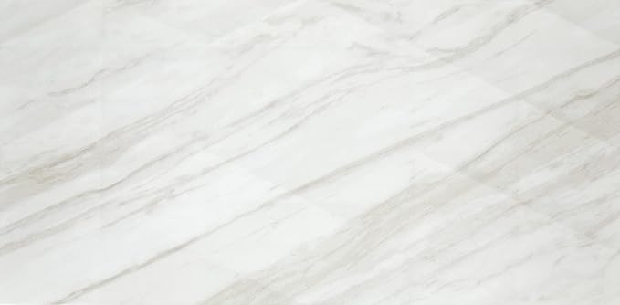 Daltile Perpetuo 12" x 24" Marble Look Ceramic Multi-Geometric Wall Tile in Satin Timeless White for Kitchen Backsplashes, Living Room or Bathroom Walls | (8 PC Per Carton) (15.52 SQFT Per Carton)