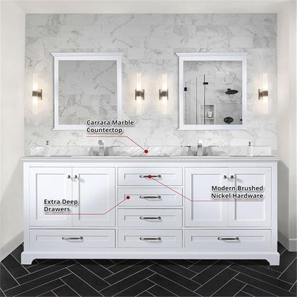Dukes 80 in. W x 22 in. D White Double Bath Vanity