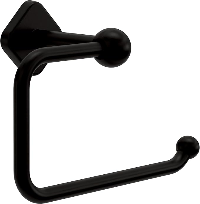 Franklin Brass Gainsville (1-Pack) Toilet Paper Holder, Euro Single Post Tissue Roll Wall Mount TP Storage, Matte Black Bathroom Decor, Accessories GNV50-MB