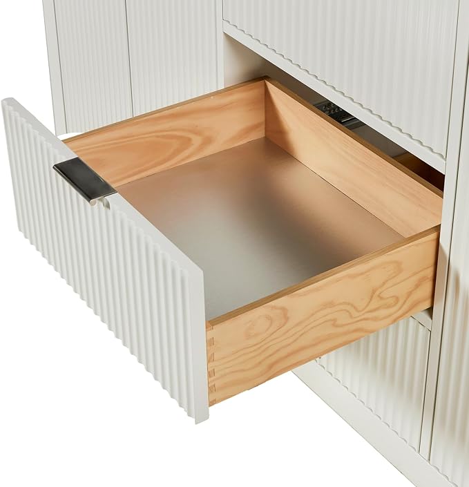 ARIEL Milan 72-inch Bathroom Vanity with Sink,Solid Wood, 1.5-inch Pure White Quartz Countertop & Backsplash, Double Rectangular Porcelain Sink, 4 Soft Closing Doors, 3 Dovetail Drawers, Warm White