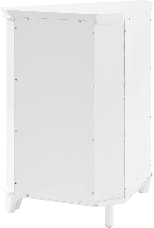 Crosley Furniture Lydia Corner Storage Cabinet and Bathroom Organizer with Shelves, White