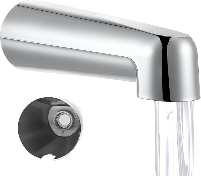 Dreyoo 7 Inch Bathroom Tub Spout Compatible with Westbrass E531D-1F-62, Fits Wall Front Mount Tub Spout Without Shower Diverter 1/2'' IPS Inside Thread Bathtub Faucet (Chrome)