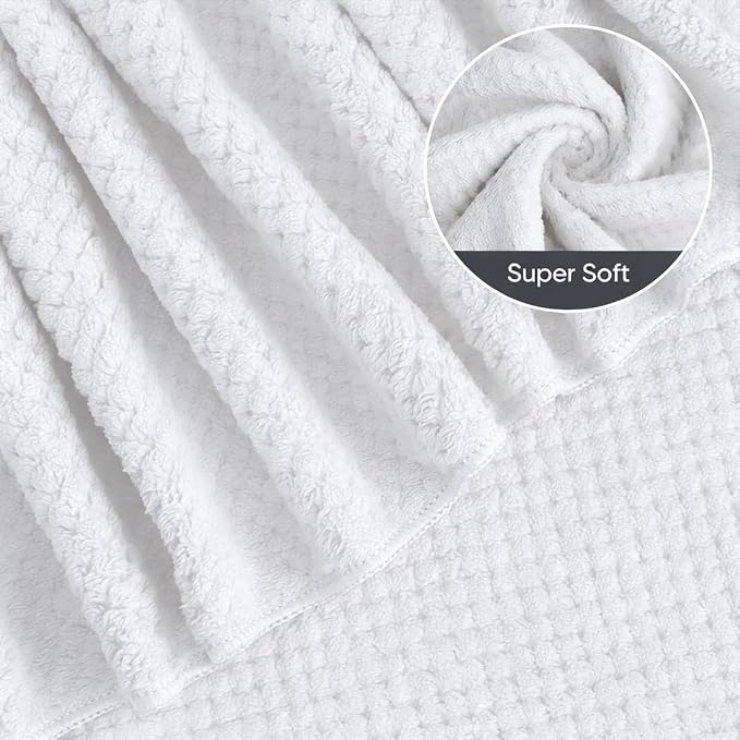 HOMEXCEL Bath Sheets 2PK, 35x70 in, Absorbent&Soft, Extra Large Bath Towel | Lightweight and Quick Drying Microfiber Towels for Bathroom, Yoga, SPA, Fitness, White