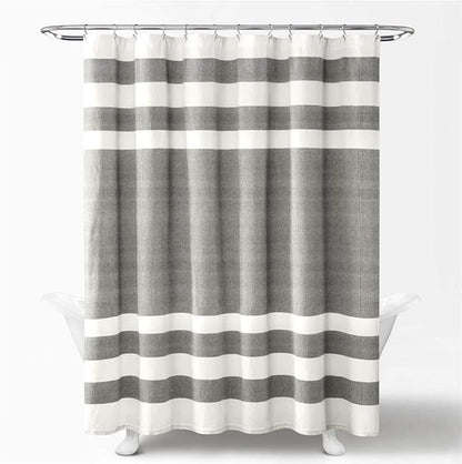 Lush Decor Navy and Gray Cape Cod Cotton Shower Curtain (72" x 72")