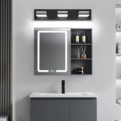 LED Modern Bathroom Vanity Light Fixtures (3-Light, 24-Inch)(5CCT, Dimmable), Matte Black Modern Bathroom Wall Lighting Fixtures Over Mirror (3000K/3500K/4000K/5000K/6000K)