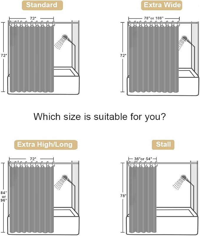 EurCross Brown Shower Curtain Liner Fabric 72 x 72 Inch, Hotel Luxury Washable Cloth Shower Curtain Bathroom,Taupe