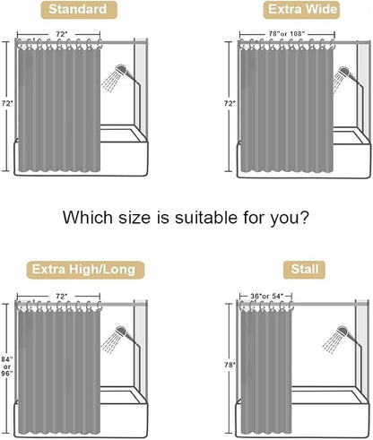 EurCross Brown Shower Curtain Liner Fabric 72 x 72 Inch, Hotel Luxury Washable Cloth Shower Curtain Bathroom,Taupe