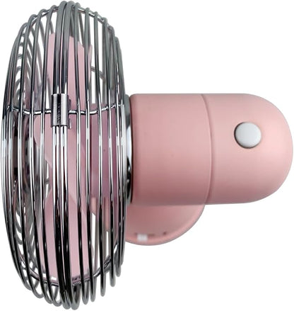Good Housekeeping 5" All-Metal (92526) USB Desktop Laptop Nightstand Fan with Oscillation (Pink)